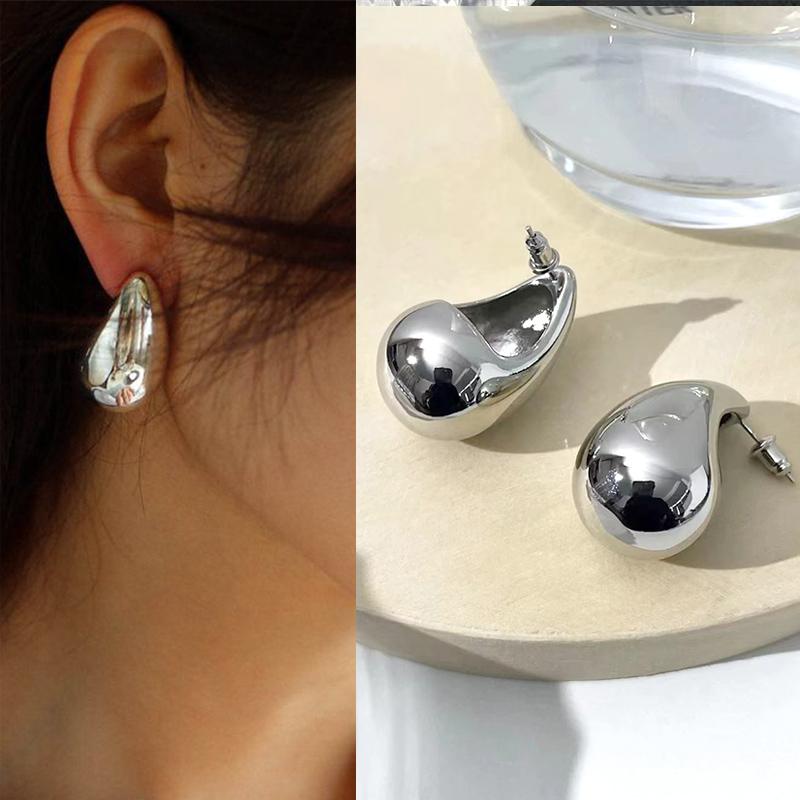 Huitan Fashion Water Drop Earrings for Women Metal Gold Color/Silver Plated Jewelry for Female Daily Wearable Accessories Gift