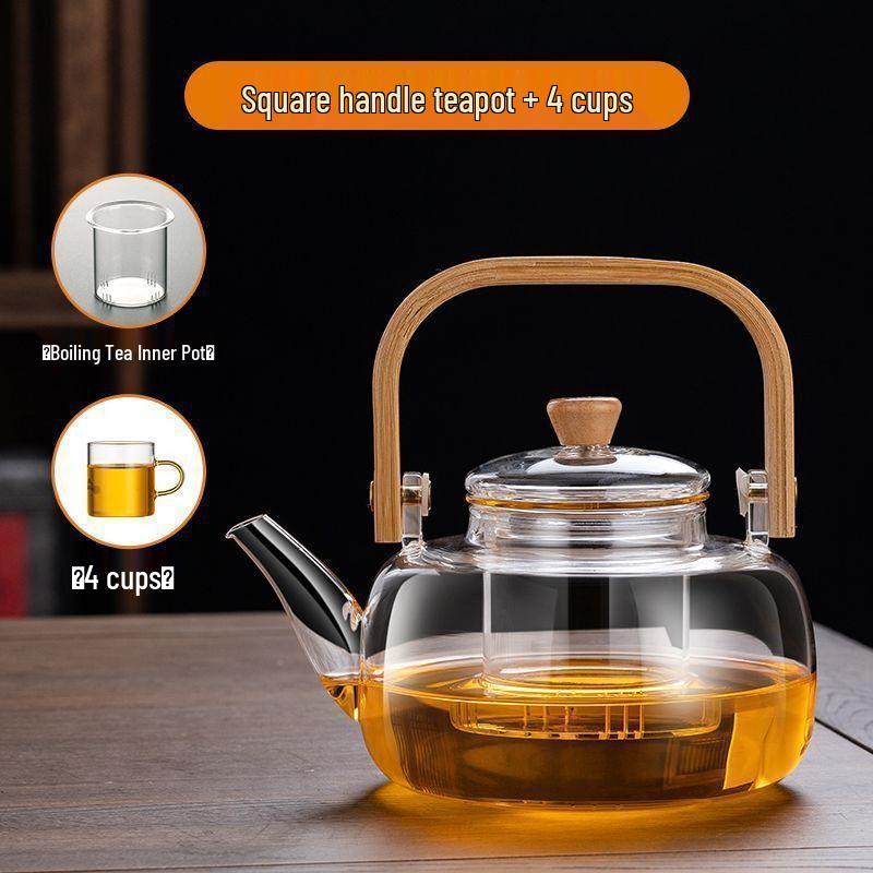 2025 Automatic Electric Ceramic Stove & Large Glass Tea Kettle Set - High Temp Resistant for Brewing