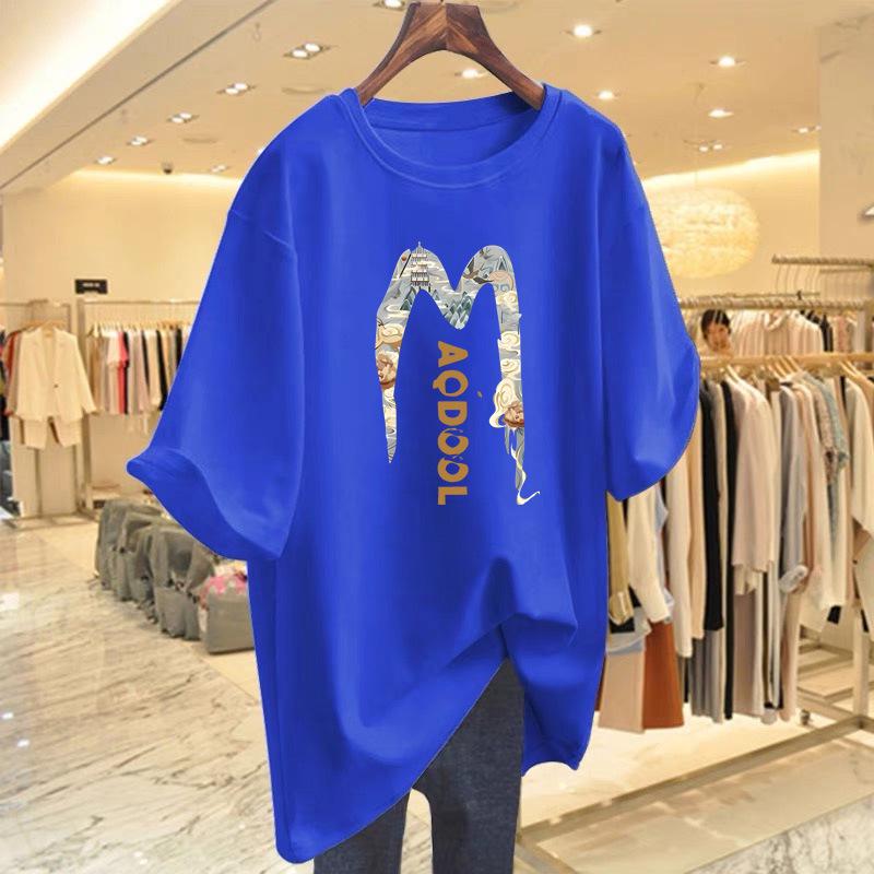 2025 Women's Pure Cotton Streetwear T-shirt: New Summer Casual Round Neck Short Sleeve Tee