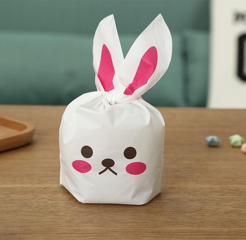 Cartoon Bunny Ears Candy Snack Bag for Kids - Children's Day Gift, Snowflake Crisp Cookies, Small Snacks, Baking Packaging