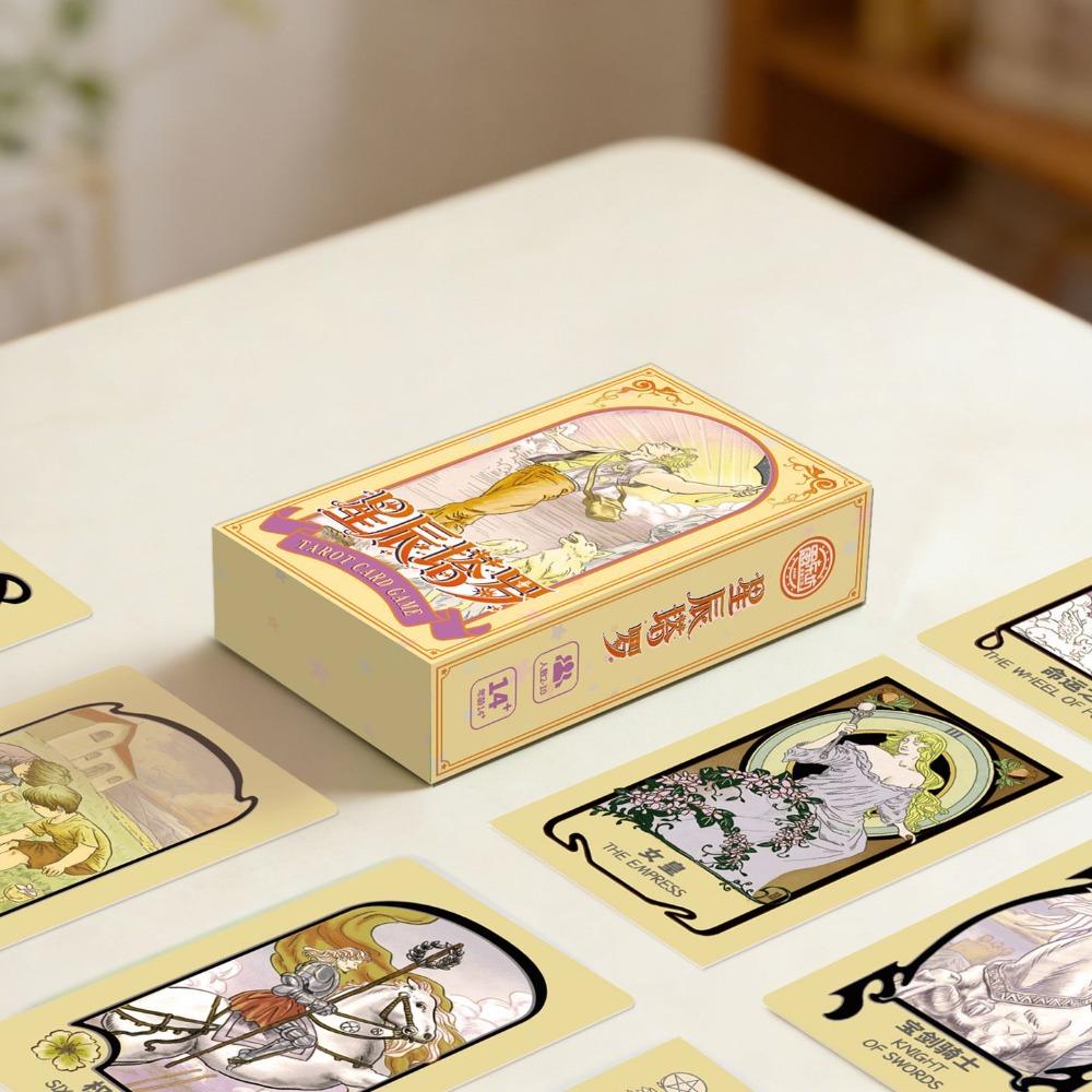 Celestial Journey Tarot : Elegant Art Nouveau Illustration Deck 10.3*6cm - 78-Card Divination Kit