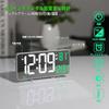 KOSUMOSU Digital Alarm Clock, 6.7-inch Mirror Table Clock/Wall Clock with Adjustable Brightness LED, Dual Alarms for Bedroom or Living Room, 12/24 Hou