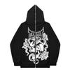 Bluza z kapturem na zamek Gothic Streetwear Oversize Kurtka Mężczyźni Kobiety Styl Y2K