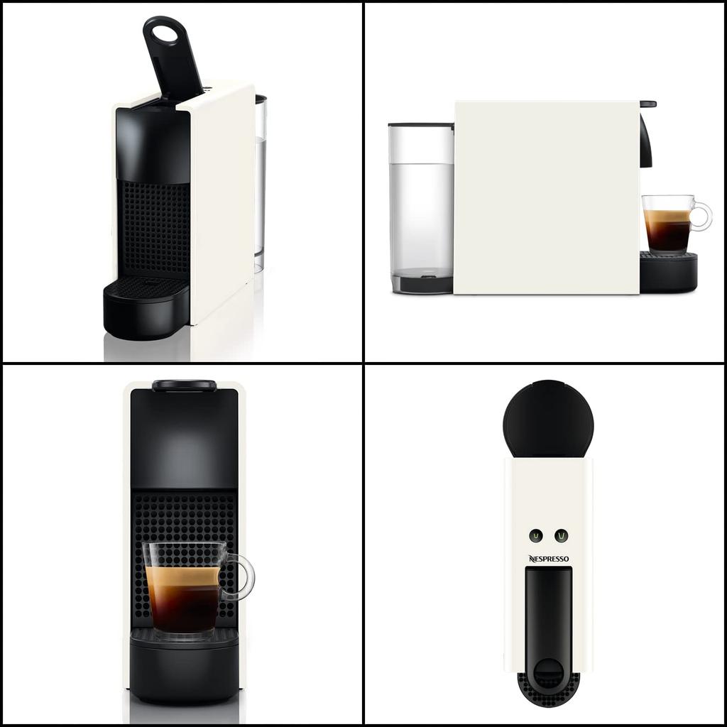Nespresso Essenza Mini Capsule Coffee Maker, Pure White, C, 0.6L Water Tank, Compact and Lightweight, C30-WH-W