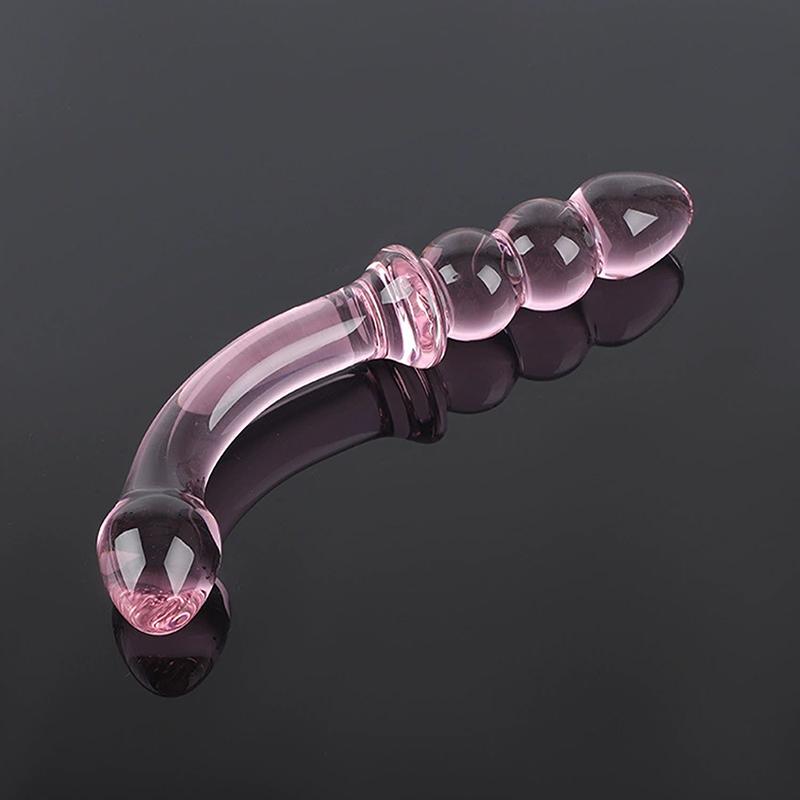2-in-1 Glass Anal Beads And Butt Plug Hard Dildos Vaginal Anus Dilator Prostate Massager for Men And Women Masturbator Sex Toy