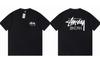 STUSSY Czarna koszula z krótkim rękawem i nadrukiem w amerykańskim stylu 7133