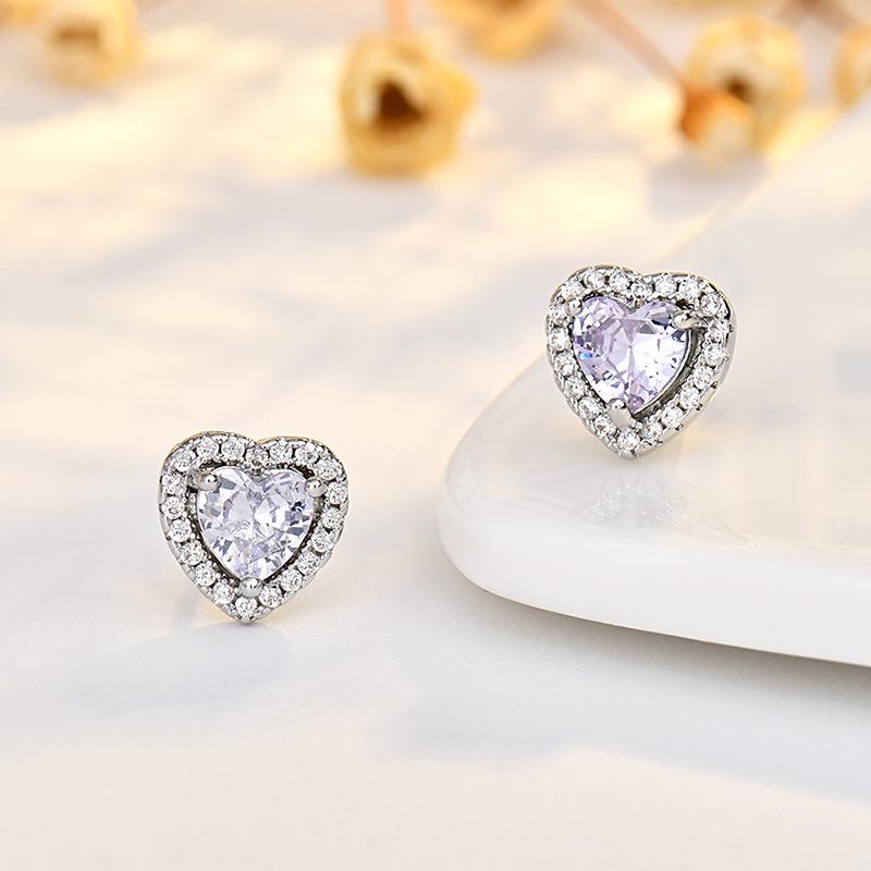 Twelve Constellations Heart-Shaped Stud Earrings with S925 Sterling Silver