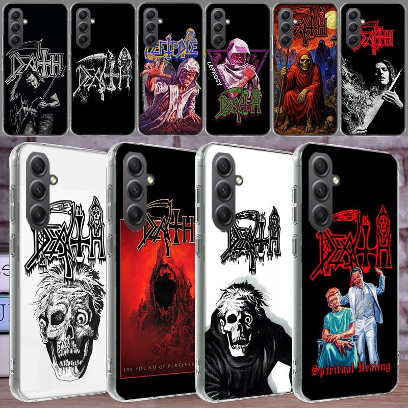 Metal Band D-Death Phone Case for Samsung A16 A26 A36 A56 A17 A37 A57 A07 A06 A02S A03 A04S A05S Galaxy Note 20 10 A50S A71 A51