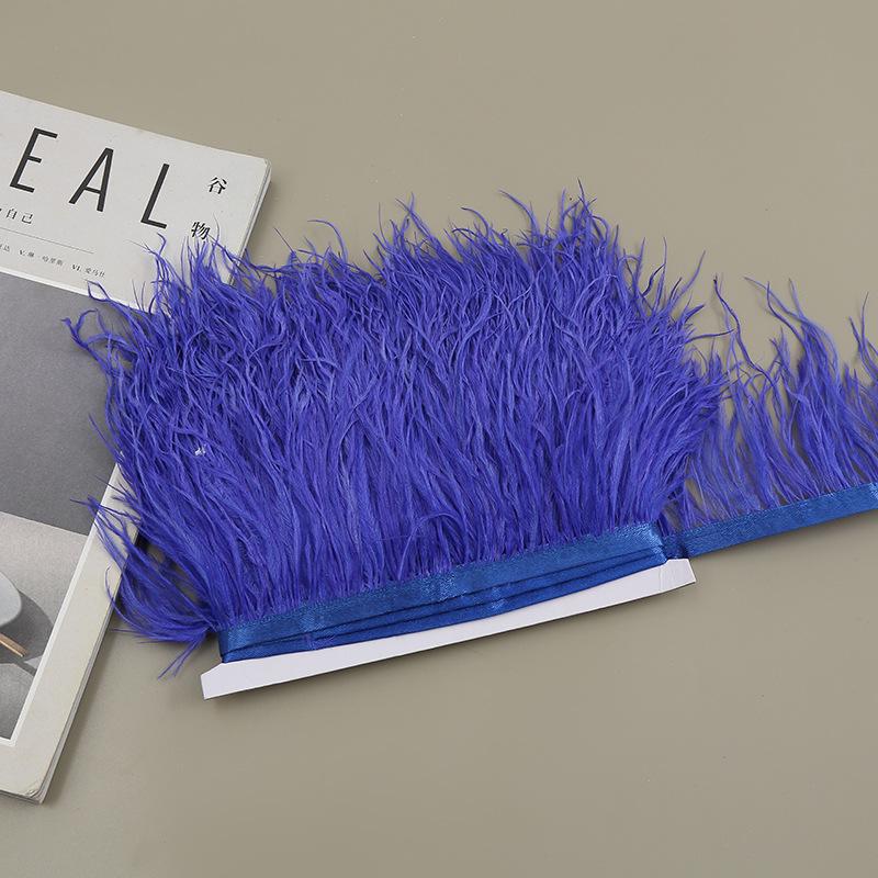 Color 8-10 Cm Ostrich Hair Cloth Edge Clothing Cuffs Hem Ostrich Feather Strips Cloth With Accessories Lace
