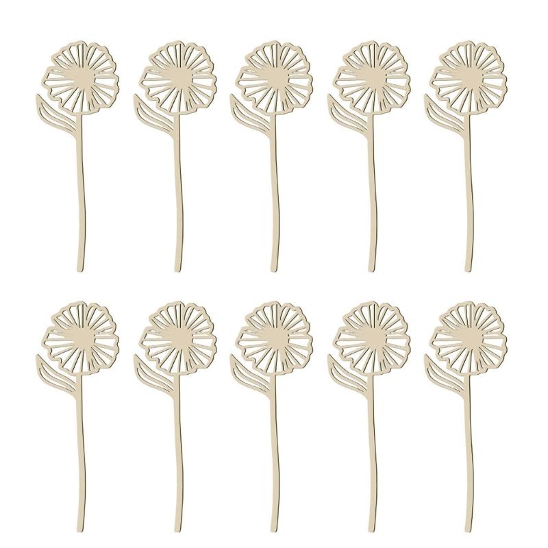 Wooden Wildflower Decors,Wood Flower Cutout for DIY Crafts,Wall Decors Hanging Florals Sculpture Wildflower Stems