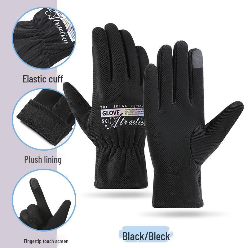 Women s Winter Cycling Gloves - Warm, Thick, Windproof, Waterproof, Touchscreen-Compatible One Size