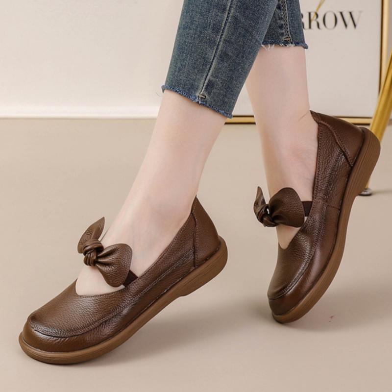 Retro Leather Shoes, Genuine Leather Thick-soled Mary Jane Shoes, Women's Soft-soled Single Shoes, Lazy Shoes, Comfortable and Versatile Shoes