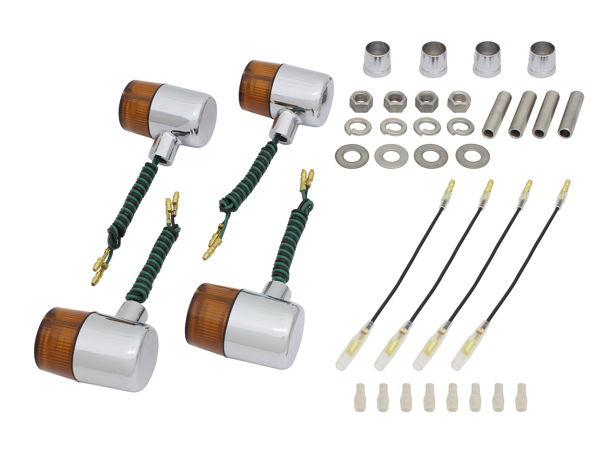 

POSH FAITH Classic Turn Signal Kit for SR500 Chrome Body with Orange Lenses 71-Type SR400/FI (1985-) (1985-1998) (Part Number 010091-53)