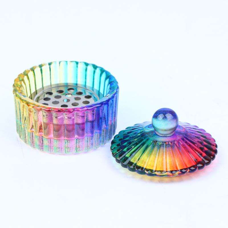 Color Glass Dish Acrylic Powder Liquid Holder Container Shape Nail Lid Cup Bowl Manicure Accessories