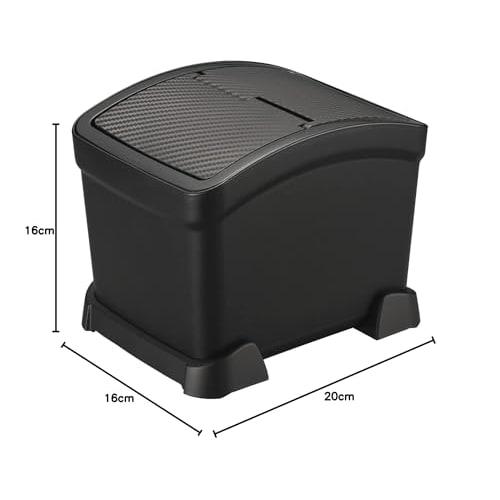 CARMATE Car Trash Can with Lid [Includes Supporter To Prevent Falling] Carbon Style Black Made In Japan DZ572