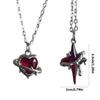 2Pcs Versatile Red Heart Crucifix Necklace Comfortable Alloy Neck Jewelry Clavicle Chain for Casual or Formal Outfits