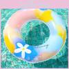 Modischer Aquarellblumen-Schwimmring für Kinder und Erwachsene, dicker aufblasbarer Rettungsring