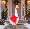 Christmas Goose Costume Set Reindeer Hat and Cape for Lawn Porch Goose Plastic Goose Clothing for Outdoor Holiday Decoration Festive Christmas