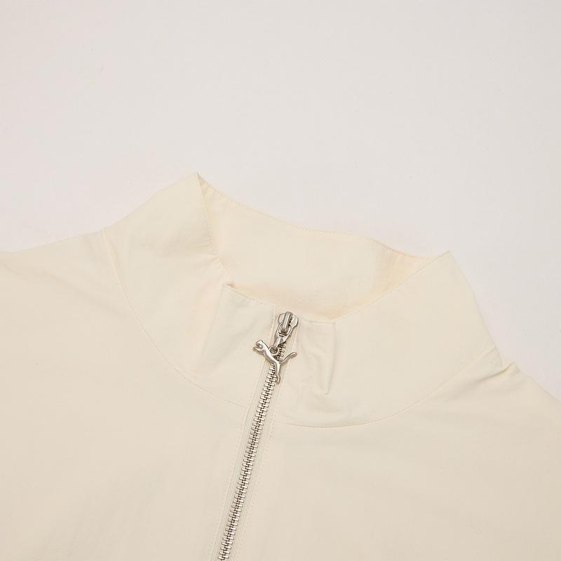Puma Solid Color Comfortable Zip Collar Jacket Unisex Jacket Almond 631528-87