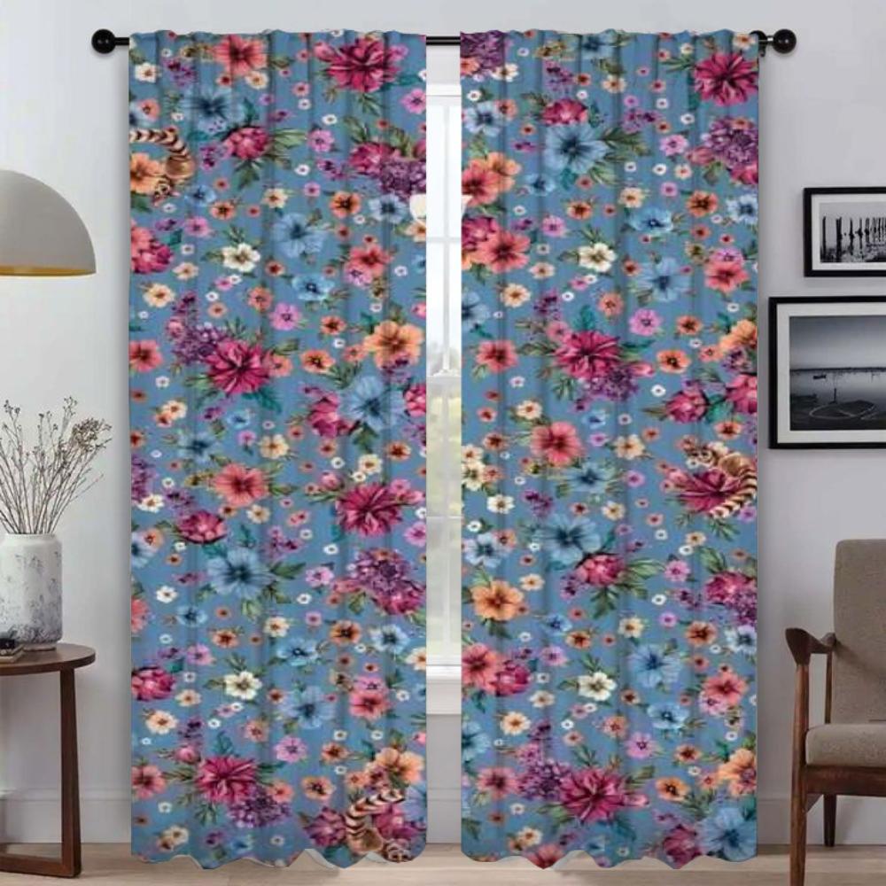 Modern Living Room Curtains for Camera Painted Design Window Curtain for Room 2 Panel Shades Home Interior Curtains Partition