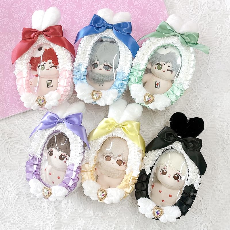 Decorative stuffed animal pouch with cat ears, ita bag, clear bag, clear mini pouch, bag, pouch, oshikatsu, oshikatsu goods, oshikatsu bag, mini bag,