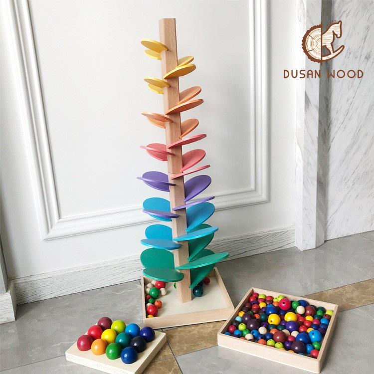 Rainbow Music Tree: Colorful Detachable Rolling Ball Game for Early Education and Fun Assembly