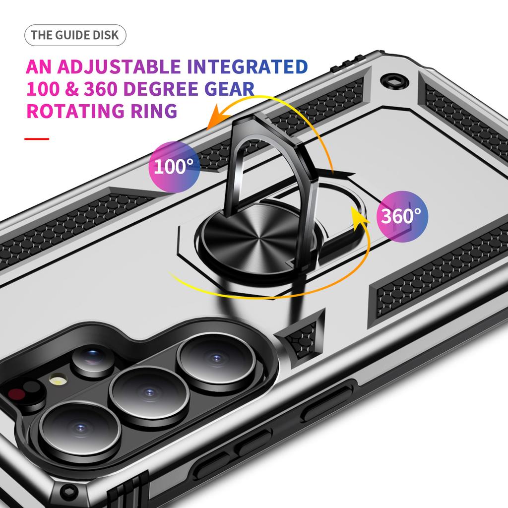 Case for Galaxy S26 Ultra - TPU+PC, Silver, With Stand