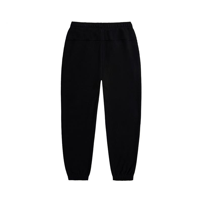 Li-Ning Elastic Solid Color Loose Fit Cuffed Training Knit Pants Men Bottoms Black AKLUE27-1