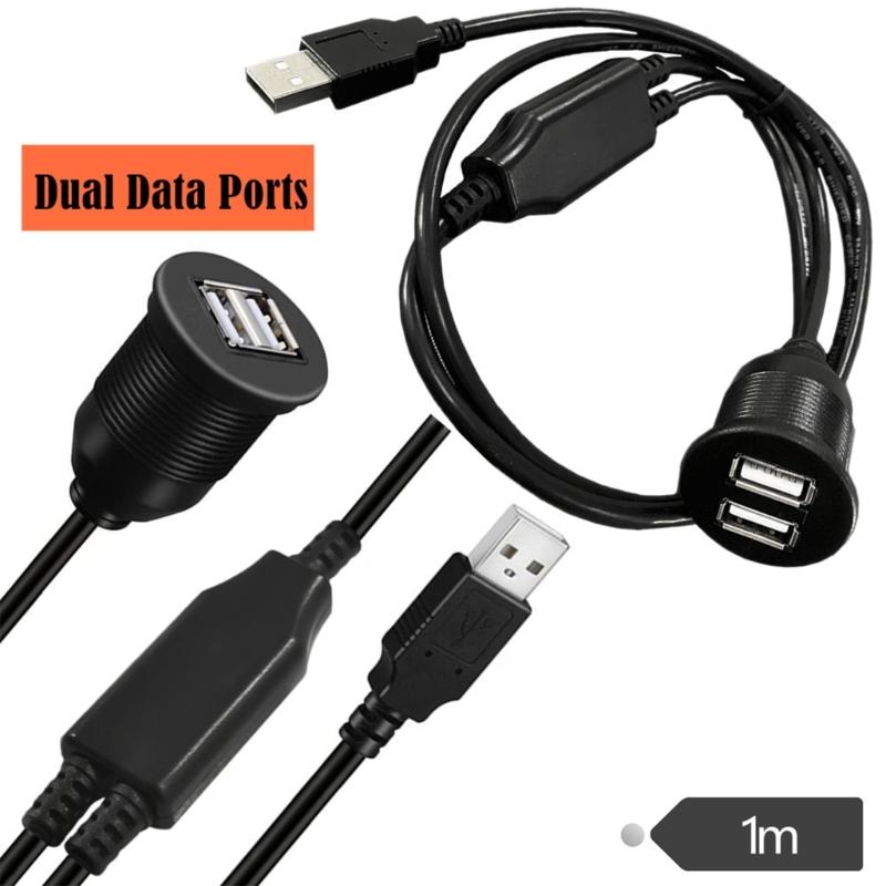 Faster and Efficient Charging Dual Ports USB Panel Flush Mount Car Accessories Support Data Transfer or Power Charging