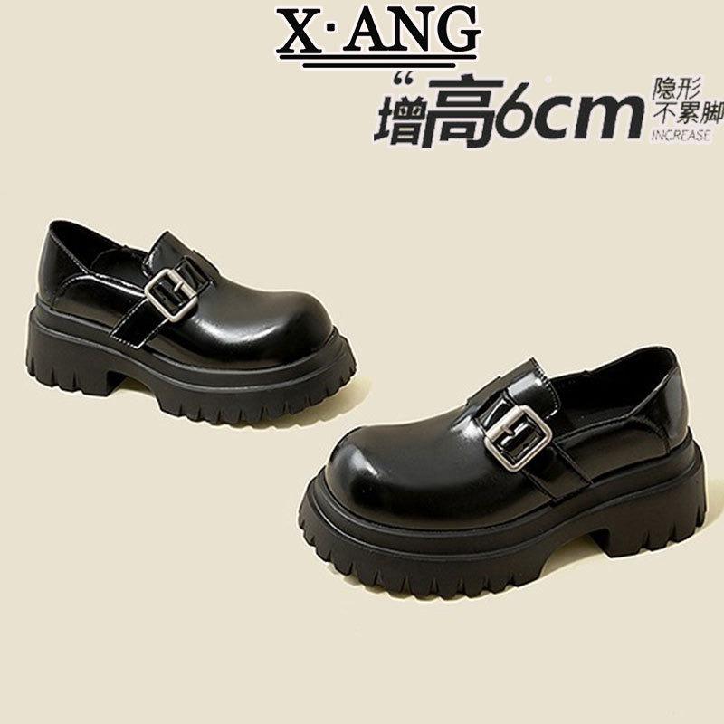 Leather Thick-soled Heightening Children's Spring and Summer New Big Head Small Leather Shoes Thick Heel Single Shoes