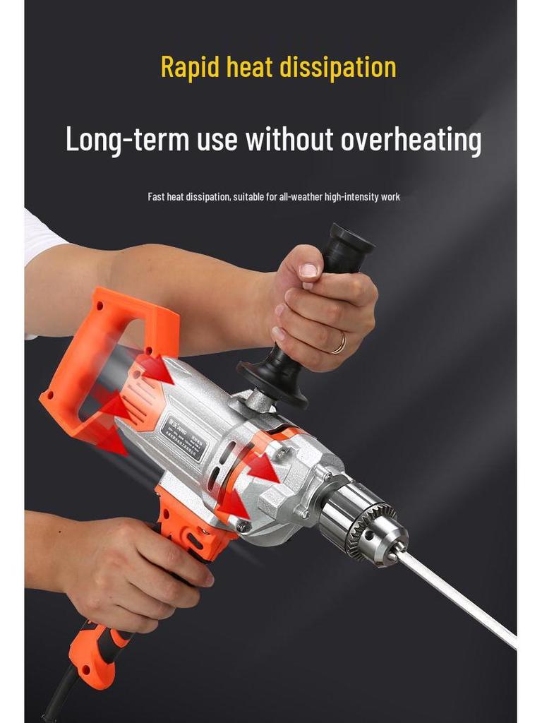 16-Speed Variable Forward/Reverse Handheld Mixer Drill for Cement & Putty