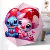Stitch,Lilo Fully Automatic Themed Umbrella - 8 Ribs Durable Iron Frame, Tri-fold Compact Design, Perfect As a Gift, Travel Umbrella, Unisex