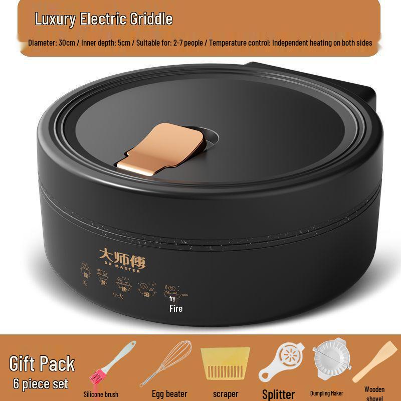 Multifunctional Electric Griddle & Hot Pot: Non-stick, Double-Sided Pancake Maker & Grill 