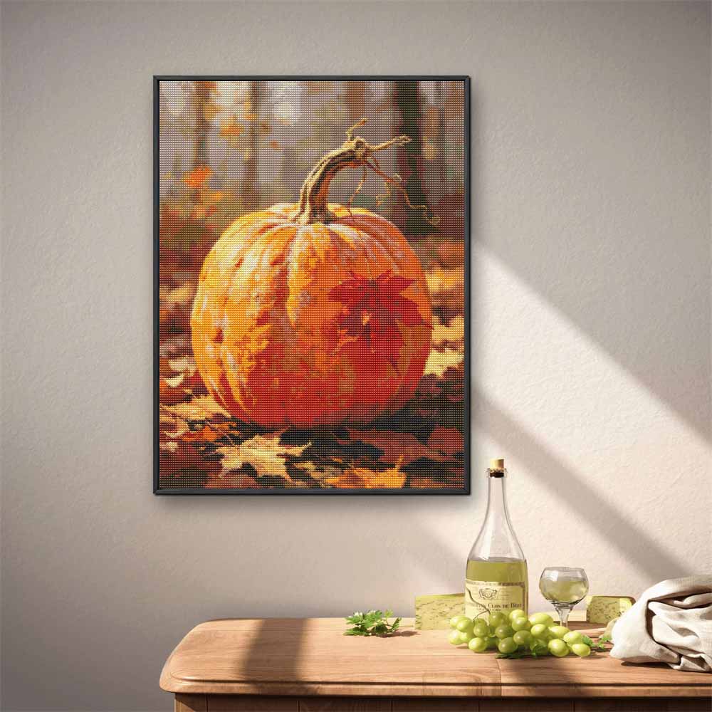 5D Diamond Painting Kit Autumn Pumpkin Full Drill Canvas Art DIY Rhinestone Craft for Modern Wall Decor