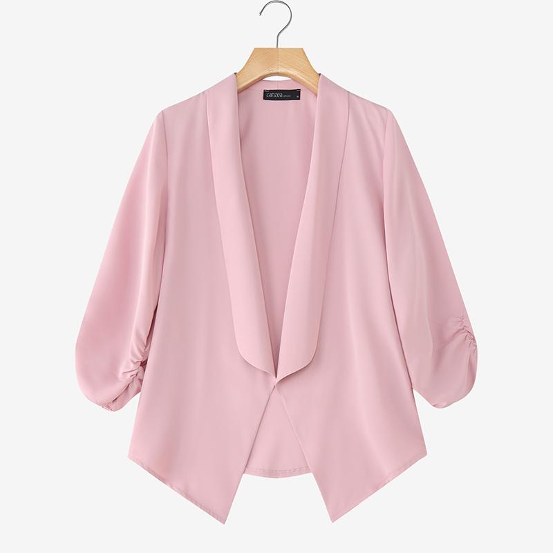

ZANZEA Женские повседневные кардиганы с отложным воротником, свободного кроя, с длинными рукавами 4XL розовый
