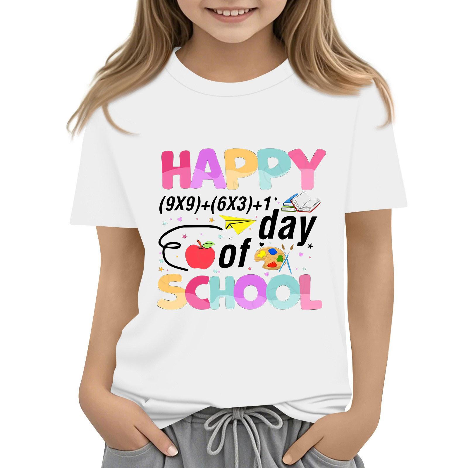 

Детская модная повседневная футболка с коротким рукавом и круглым вырезом в честь 100-дневной годовщины школы 150 белый