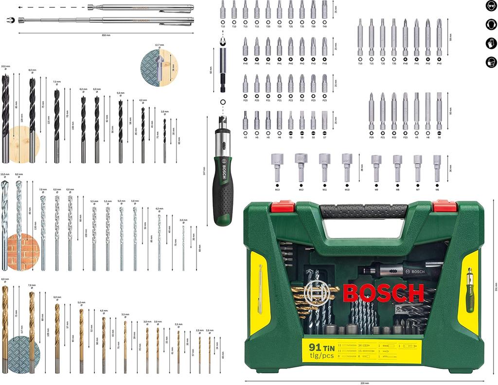 BOSCH 91 Piece Accessory Set [V91]