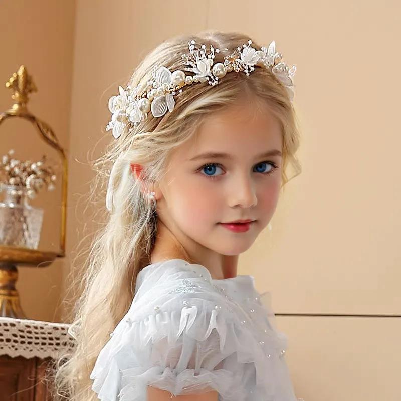 Corona di fiori per bambini, corona di fiori per capelli, corona di fiori per bambine, tiare di fiori, cerchietto HH01