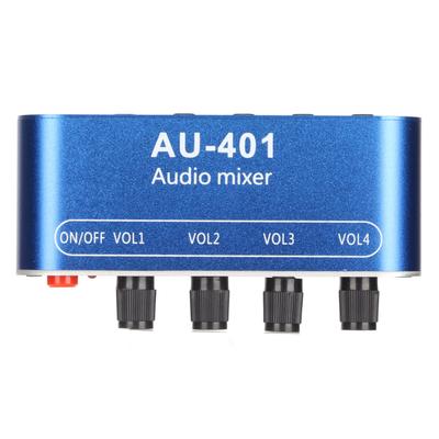 Mini stereomikser 4 sisendit 1 väljundiga Helitugevuse reguleerimine 3,5 mm Heli valija Võimendi PC sülearvuti jaoks