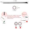 Maya Star 2 Pairs Lengthened TR Material Eyeglasses Replacement Temples + Eyeglass Ear Hooks, Anti-Slip Silicone Eyeglass End Tips Ear 119x6.3mm