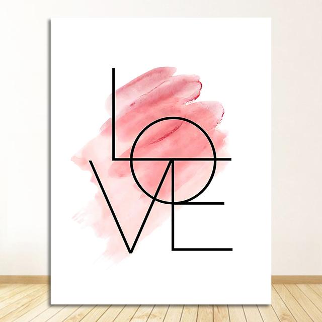 

Художественный принт, картина, мотивационный постер с надписью «Любовь», розовое перо, декоративная картина, современный домашний декор, скандинавский минималистский холст, стена 21cm×30cm NoFrame