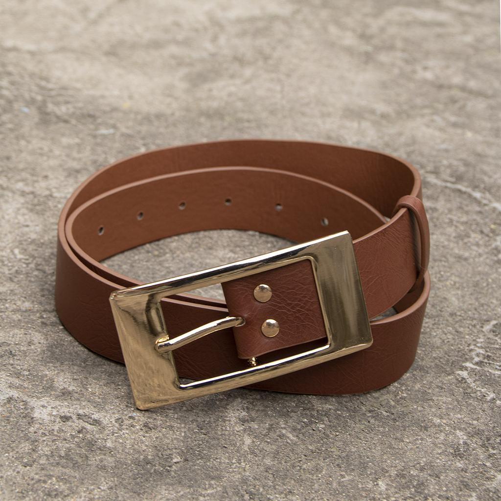 New Large Rectangular Buckle Basic Flat Plate Women's Belt PU Pin Buckle Fashionable and Versatile Women's Belt