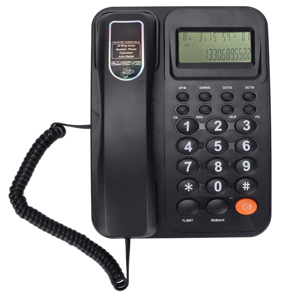 KXT2027CID Corded Telephone Caller ID Semi Hands   24 Ringtones Fixed Landline Phone with Display for   Hotel(Black )