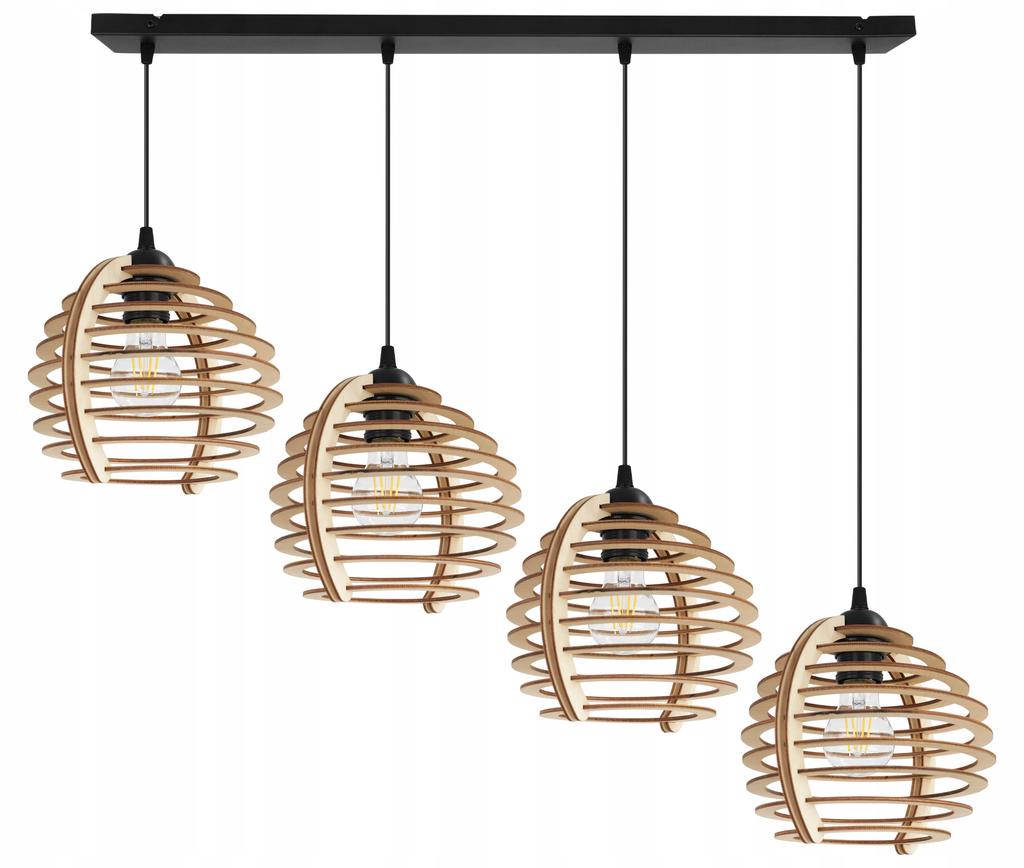 Hanging Lamp, Ceiling Chandelier, Wooden, Led Lampshade