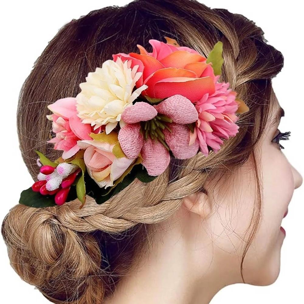 Vintage Blumen Haarkamm Simulation Floral Brautjungfern Kopfschmuck Braut Haar Accessoires Abschlussball