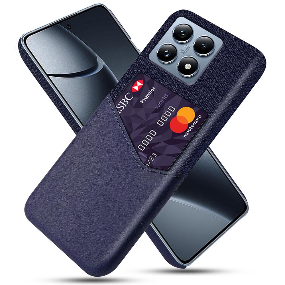 For Xiaomi 14T Pro Case PU Leather Card Slot Cloth Texture Hard PC Phone Cover