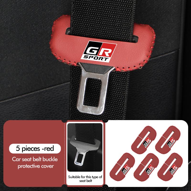 Araba Emniyet Kemeri Tokası Kılıfı Deri Koruyucu Çarpışma Önleyici Kılıf Toyota GR Sport Corolla Yaris Aygo Prius RAV4 Crown CHR İçin