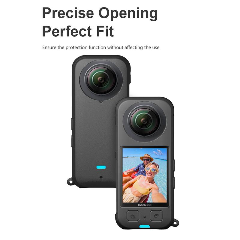 

For Insta360 X3 Protective Cover,Panoramic Camera Scratch Resistant Soft Silicone Case Black