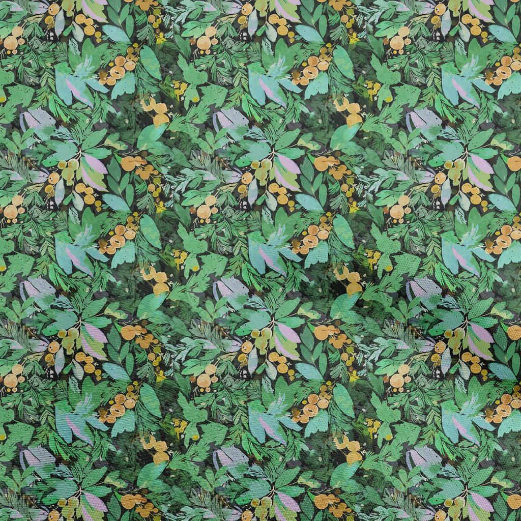 oneOone Cotton Flex Brown Fabric Leaves Fabric For Sewing Printed Craft Fabric By The Yard 40 Inch