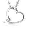 Ashley Jewelry Necklace, Sterling Silver 925, Open Heart Pendant, Simple Design, Women's, Everyday Wear, Gift